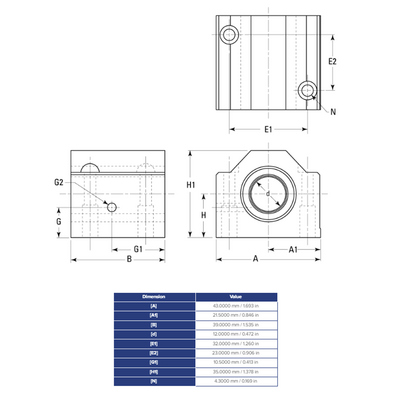 SPPBM12 THOMSON BALL BUSHING<BR>SPP SERIES 12MM CLOSED PILLOW BLOCK BEARING SELF ALIGNING 186.6 LBF